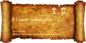 Klimek Dominika névjegykártya